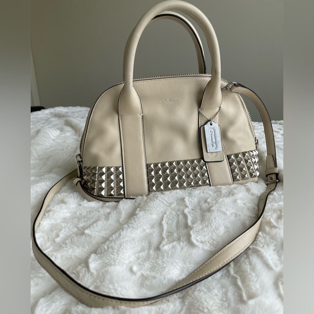 Coach Stud Leather Bleecker Mini Preston Satchel